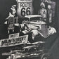 Route 66 Main Street Of America Graphic Tee | Size Large | Vintage 1990s Black Tourist T-Shirt |