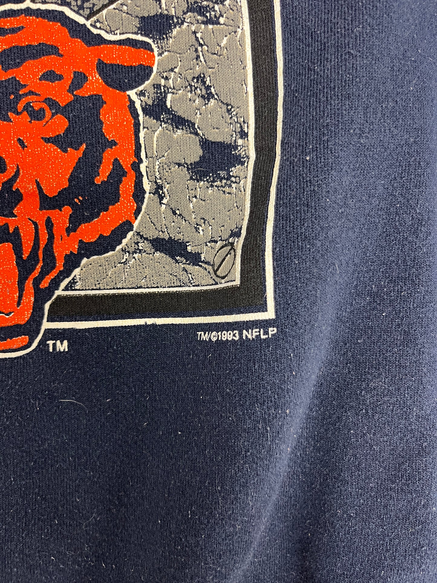 Chicago Bears Graphic Crewneck | Size X-Large | Vintage 1990s NFL Football Blue Sweater | Made in USA |