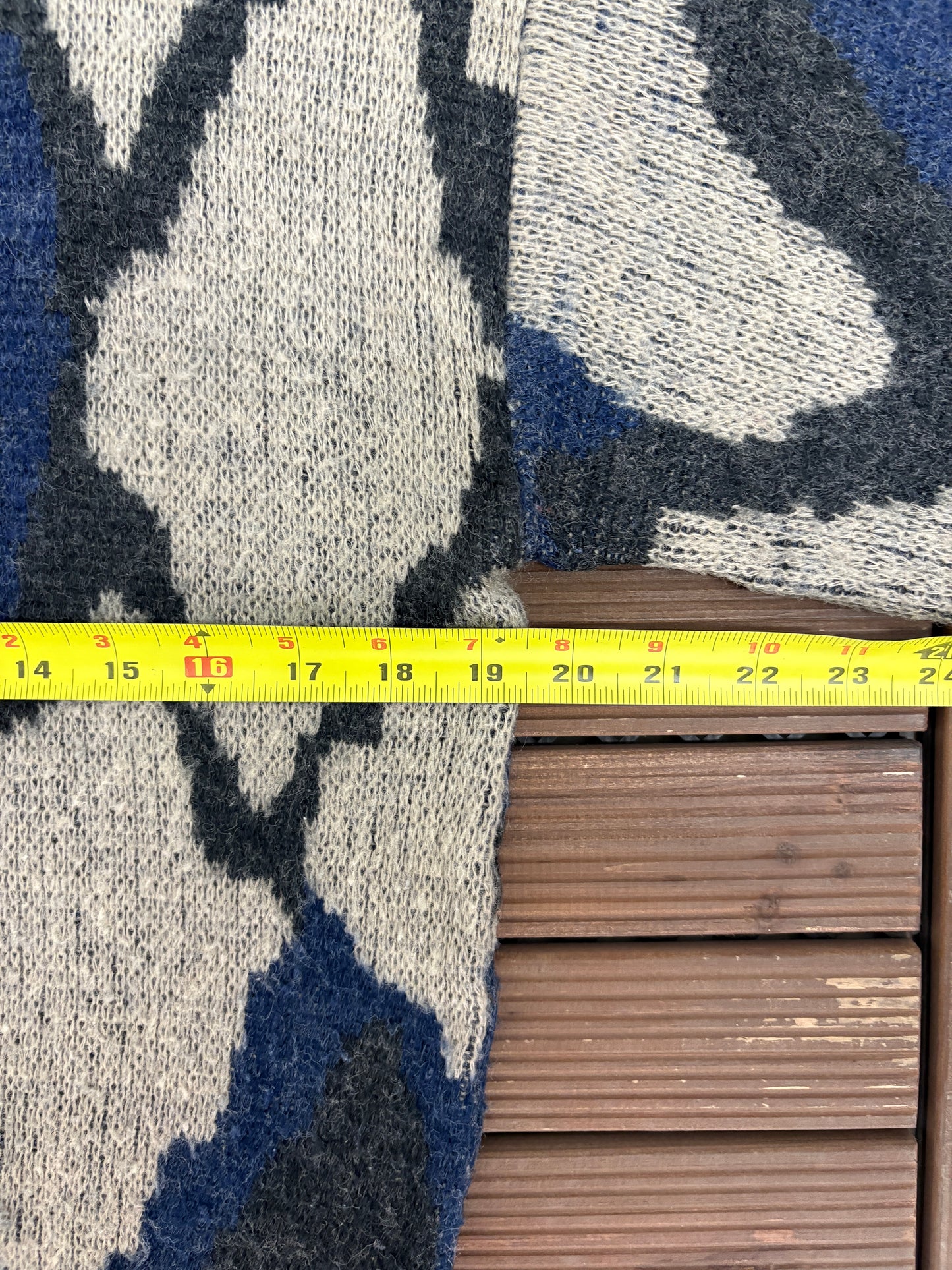 Saturdays Abstract Pattern Knit Sweater | Size Large | Vintage 1980s Knit Blue Sweatshirt |