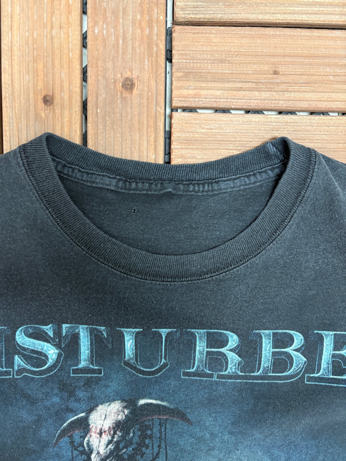 Disturbed Band Graphic Tee | Size Large | Vintage 2000s Heavy Metal Band Music Black T-Shirt |