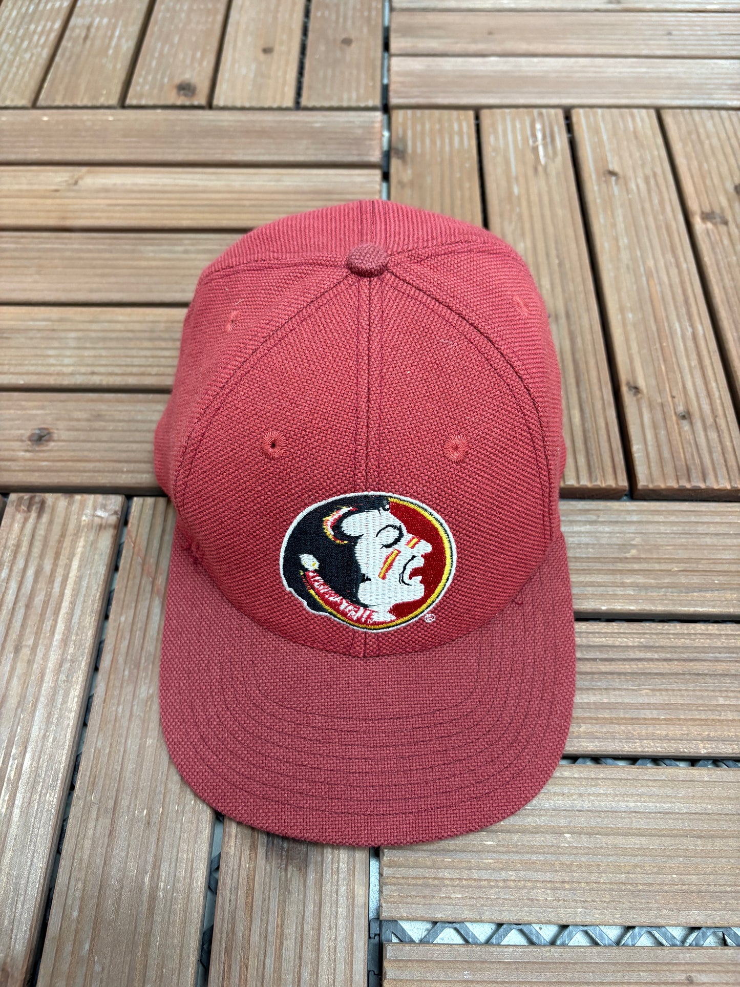 Florida State Seminoles Embroidered Hat | Snap Back | Vintage 1990s College Red Logo Athletic Cap |