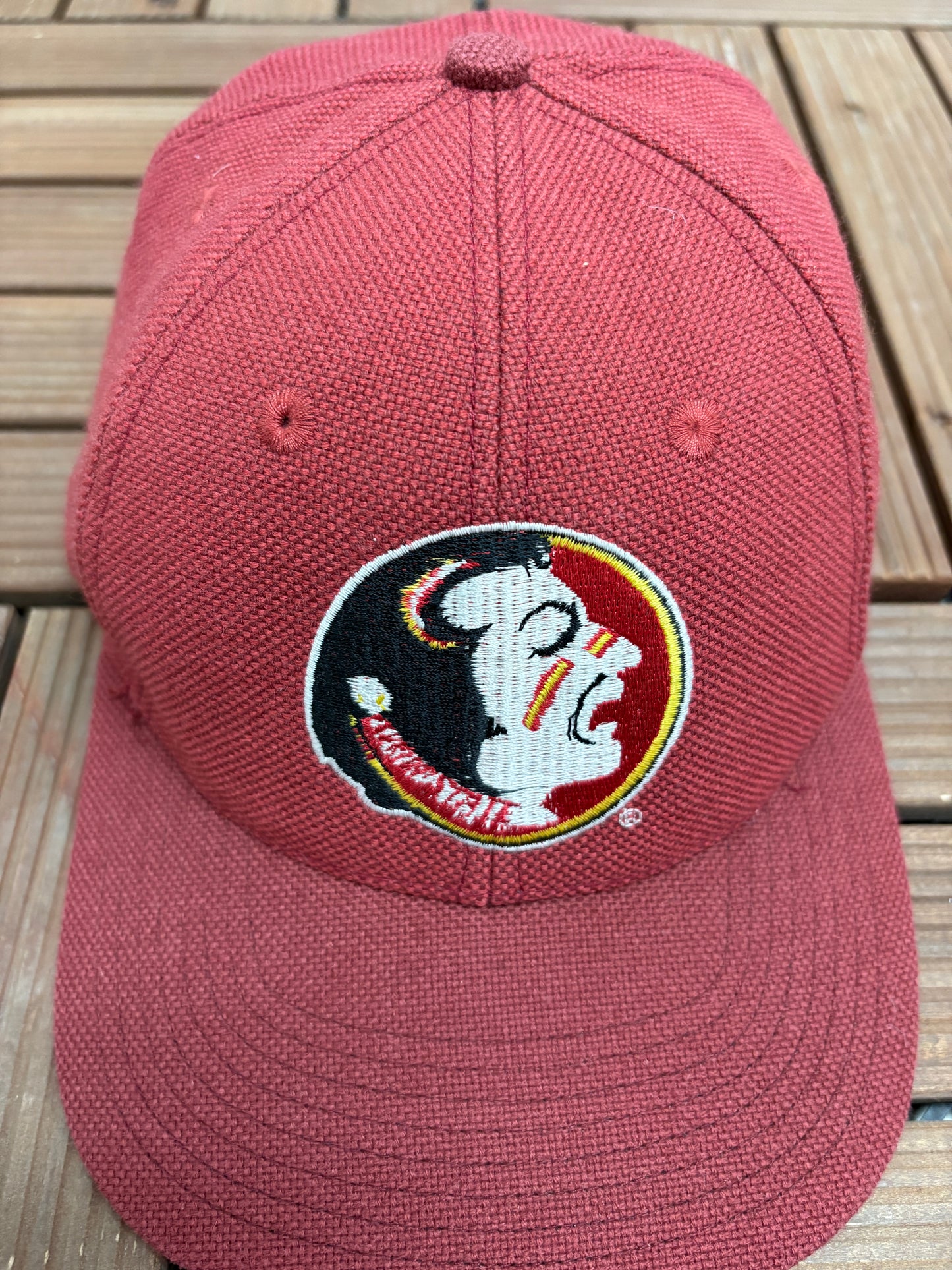 Florida State Seminoles Embroidered Hat | Snap Back | Vintage 1990s College Red Logo Athletic Cap |