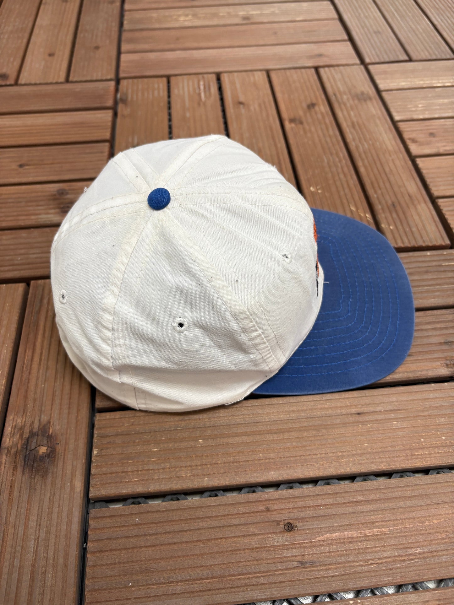 Denver Broncos Embroidered Graphic Hat | Snap Back | Vintage 1990s NFL Football White Cap |