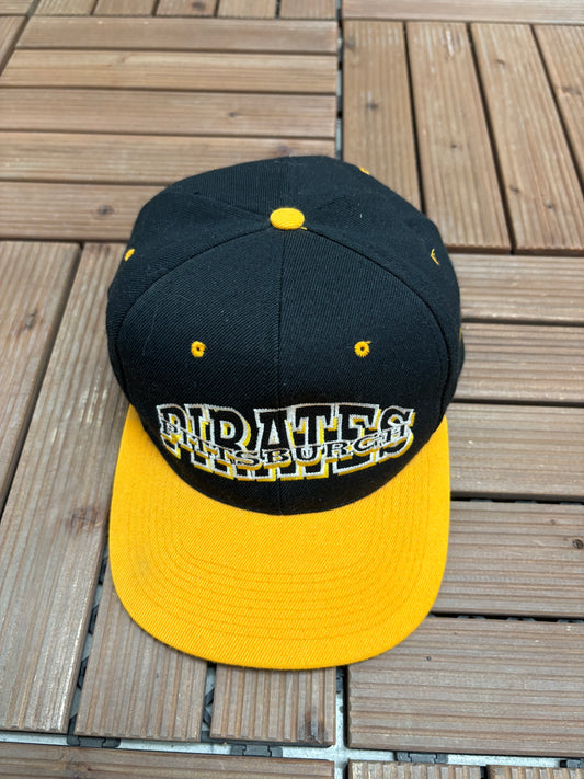 Pittsburgh Pirates Embroidered Hat | Snap Back | Vintage 2000s MLB Baseball Black Cap |