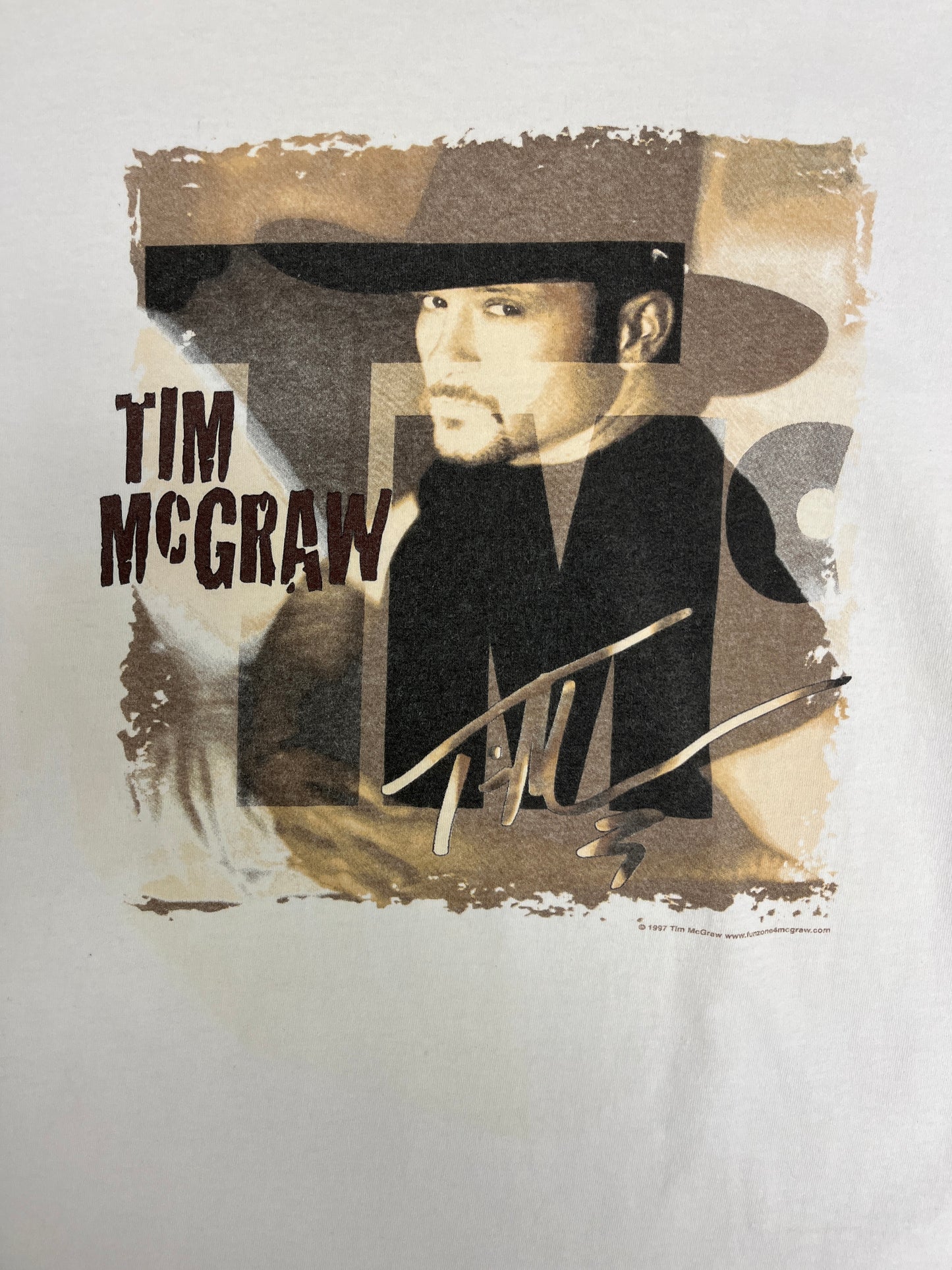 Tim McGraw Graphic Tee | Size X-Large | Vintage 1990s Country Music White T-Shirt |