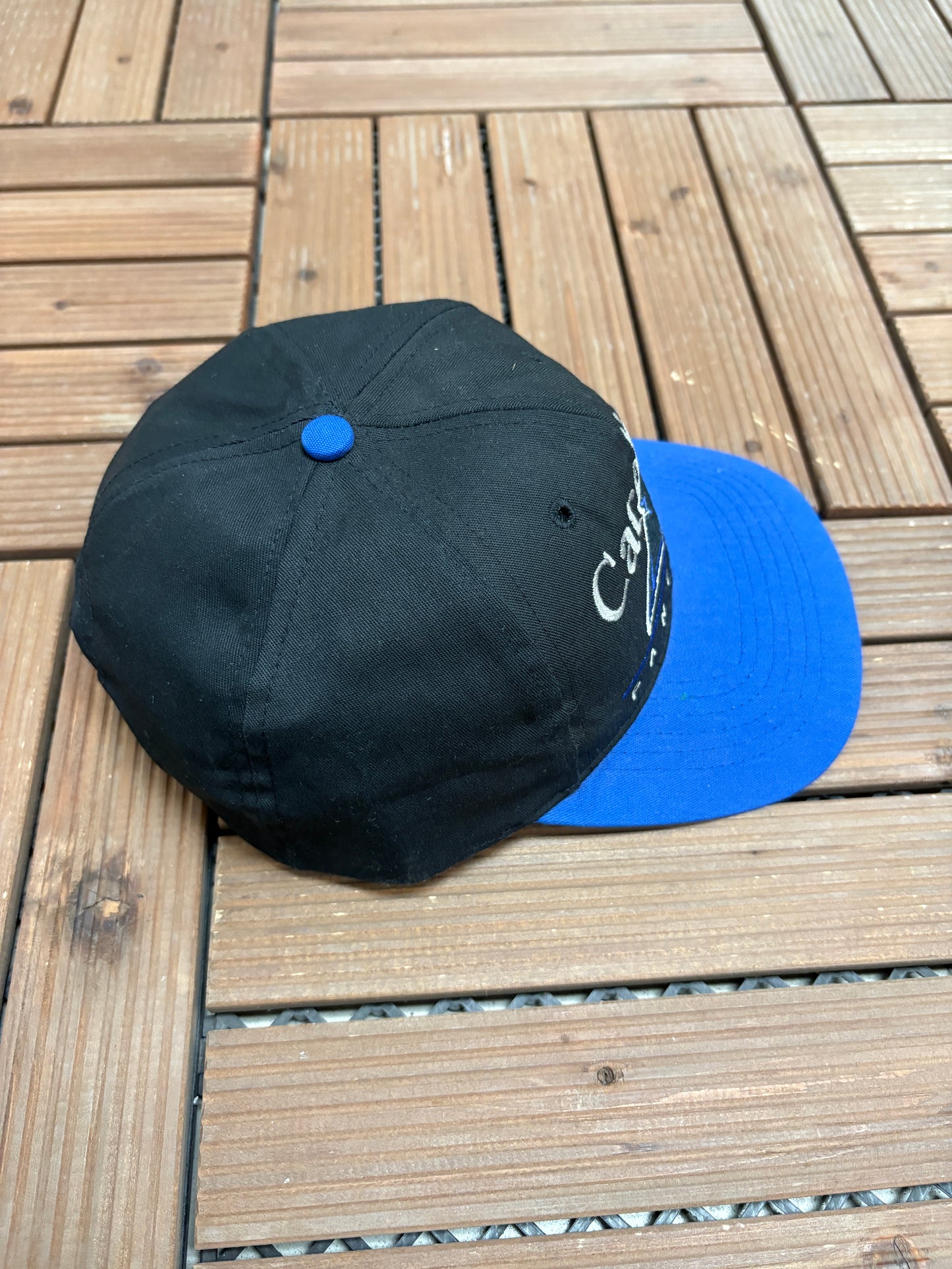 Carolina Panthers Embroidered Graphic Hat | Snap Back | Vintage 1990s NFL Football Black Cap |