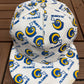 Los Angeles Rams Helmet All Over Print Graphic Hat | Snap Back | Vintage 1990s NFL Football White Hat |