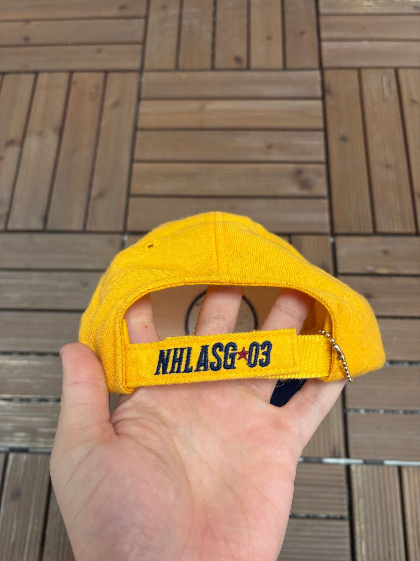 NHL All-Star Game 2003 South Florida Graphic Hat | Strap Back | Vintage 2000s NHL Hockey Yellow Cap |