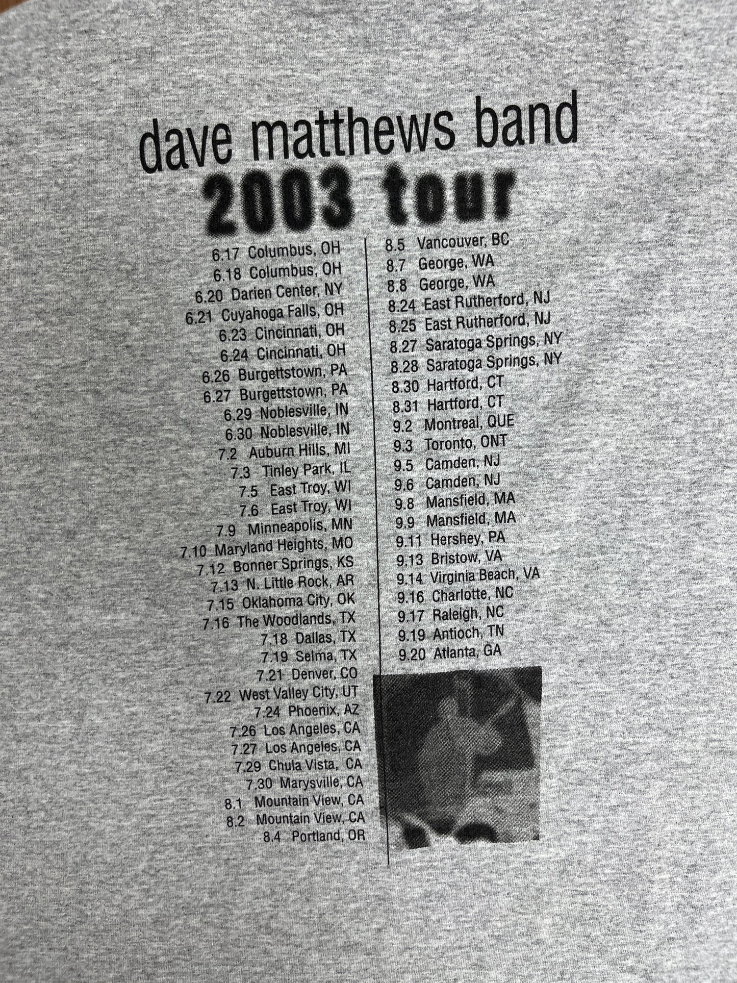 Dave Matthews Band Local Crew 2003 Tour Graphic Tee | Size Large | Vintage 2000s Rock Band Grey T-Shirt |