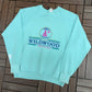 Wildwood, New Jersey Graphic Crewneck | Size Large | Vintage 1980s Tourist Promotional Blue Sweater |