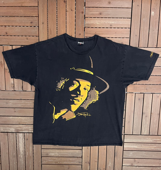 Jimi Hendrix Graphic Tee | Size XX-Large | Vintage 2000s Rock & Roll Black T-Shirt |