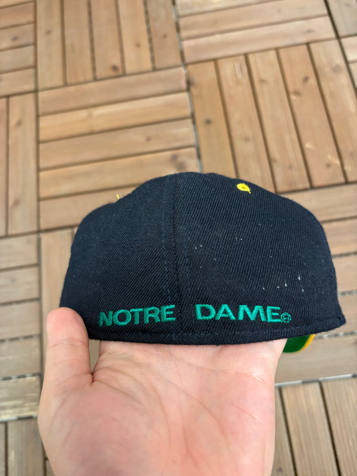 Notre Dame Fighting Irish Graphic Hat | Size 7 1/8 | Vintage 1990s College Blue Cap |