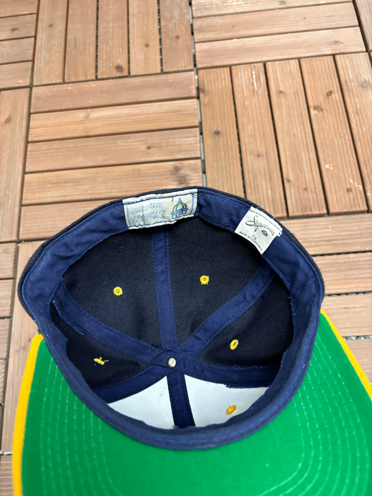 Notre Dame Fighting Irish Graphic Hat | Size 7 1/8 | Vintage 1990s College Blue Cap |