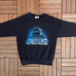 New Years Revolution Graphic Crewneck | Size Large | Vintage 1990s Promotional Black Sweater |