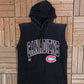 Montreal Canadiens Tank Top Graphic Hoodie | Size Medium | Vintage 1990s NHL Hockey Black T-Shirt |