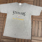Pittsburgh Steelers 1995 AFC Champions Graphic Tee | Size Large | Vintage 1990s NFL Football Grey T-Shirt |