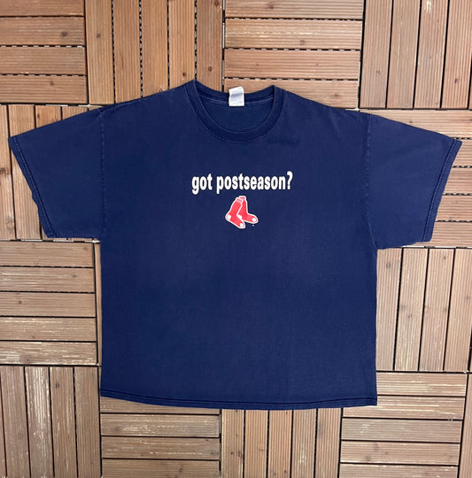 Boston Red Sox Got Postseason? Graphic Tee | Size XX-Large | Vintage 2000s MLB Baseball Blue T-Shirt |