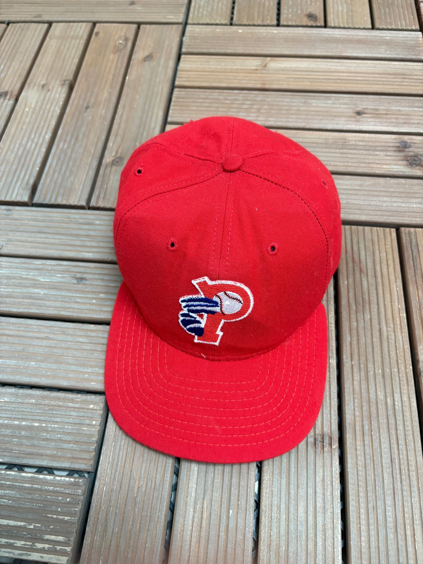 Philadelphia Phillies Embroidered Hat | Snap Back | Vintage 1990s MLB Baseball Red Cap |