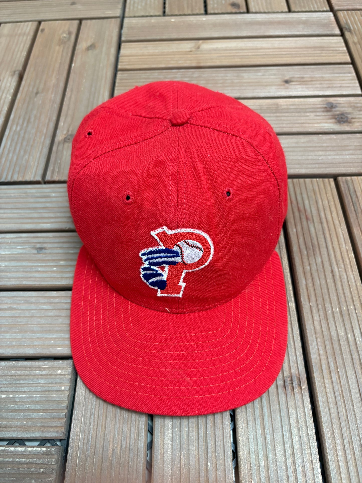 Philadelphia Phillies Embroidered Hat | Snap Back | Vintage 1990s MLB Baseball Red Cap |