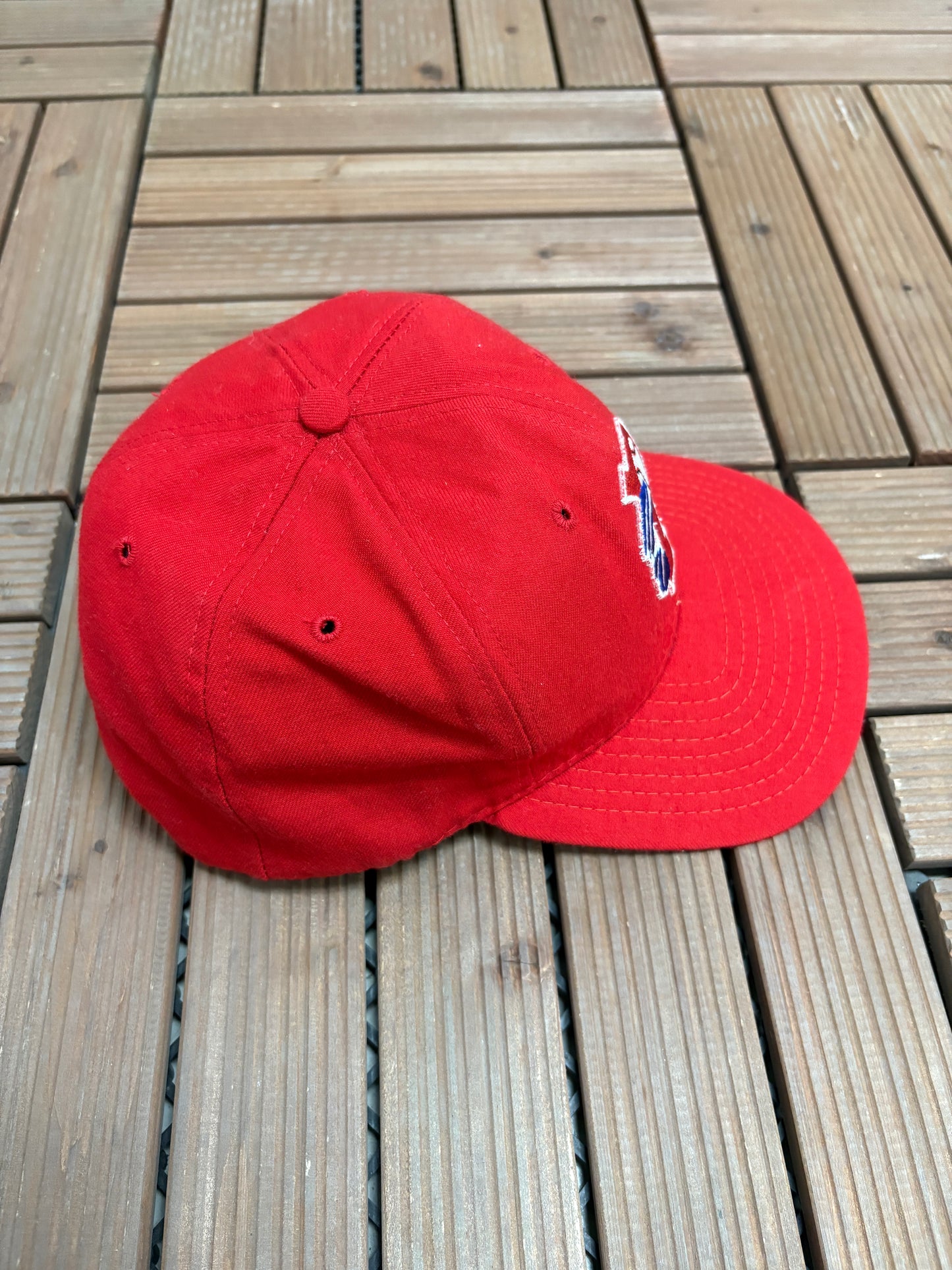 Philadelphia Phillies Embroidered Hat | Snap Back | Vintage 1990s MLB Baseball Red Cap |