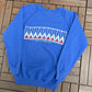 Alaska State Museum Graphic Crewneck | Size Medium | Vintage 1980s Tourist Promotional Blue Sweater |