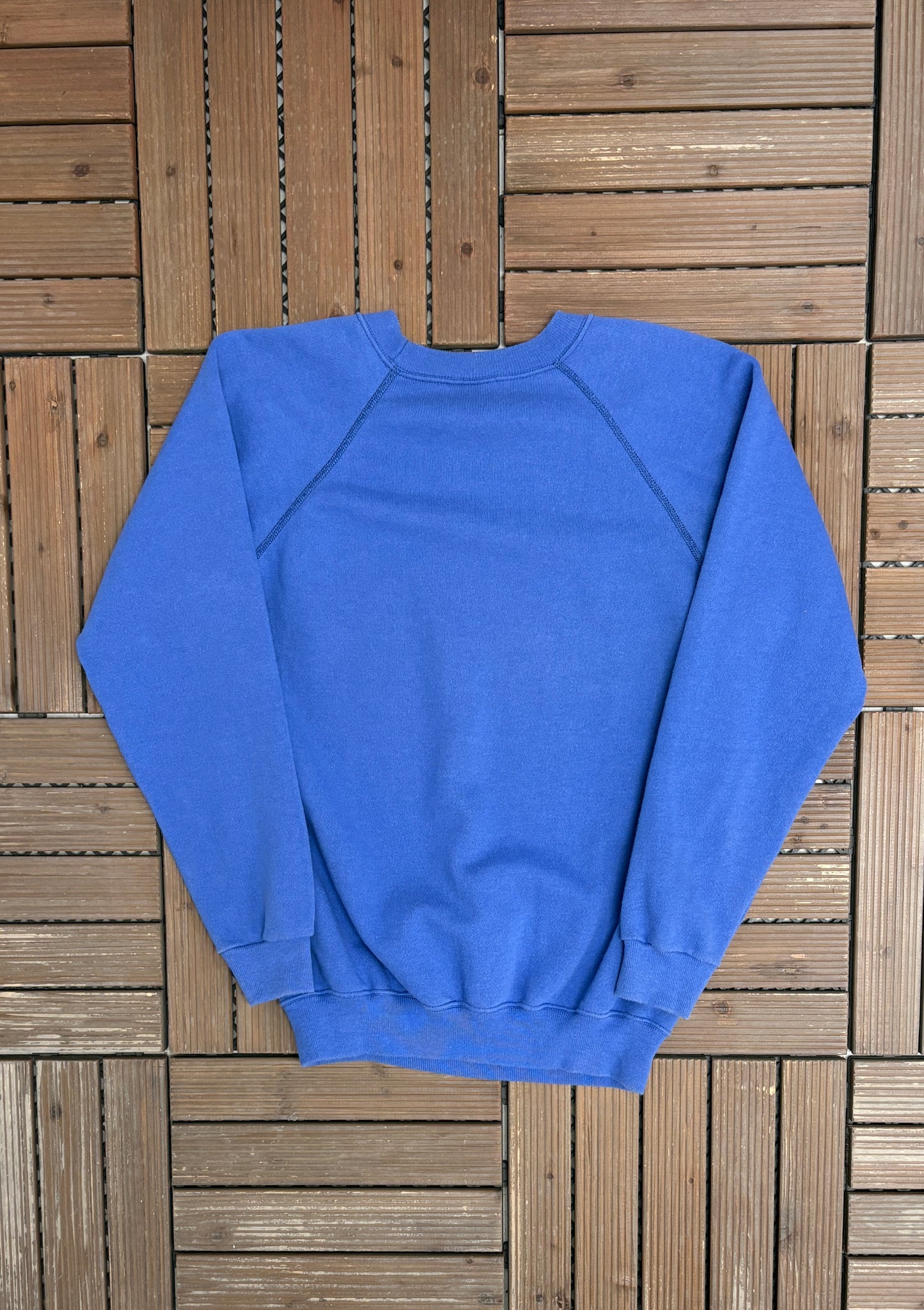 Alaska State Museum Graphic Crewneck | Size Medium | Vintage 1980s Tourist Promotional Blue Sweater |