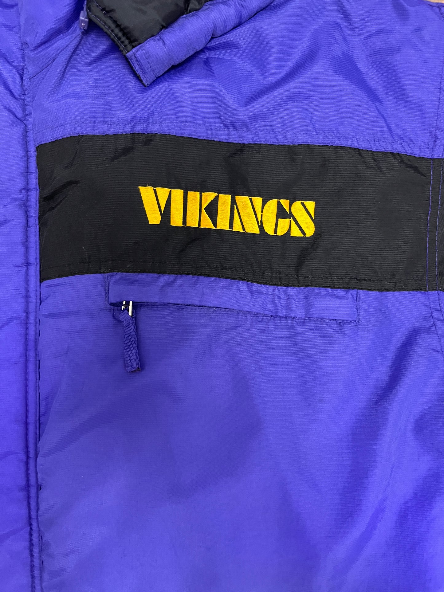 Minnesota Vikings Embroidered Graphic Jacket | Size XX-Large | Vintage 1990s NFL Football Purple Jacket |