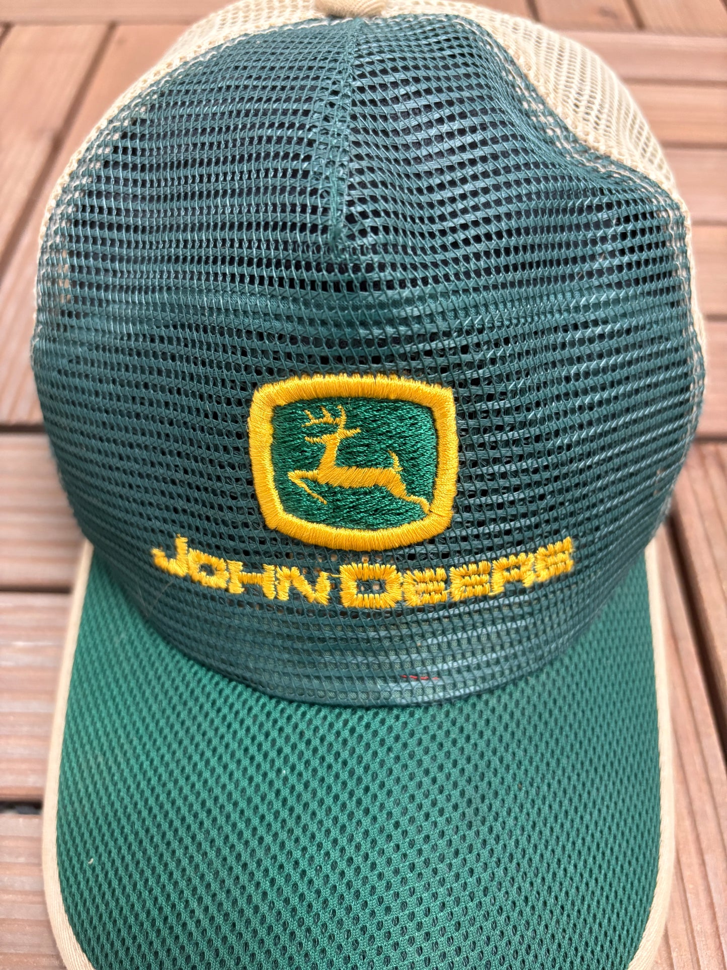 John Deere Embroidered Graphic Hat | Snap Back | Vintage 2000s Promotional Green Cap |