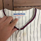Toledo Mud Hens Stitched Pinstripe Jersey | Size X-Large | Vintage 2000s MiLB Baseball White Jersey |