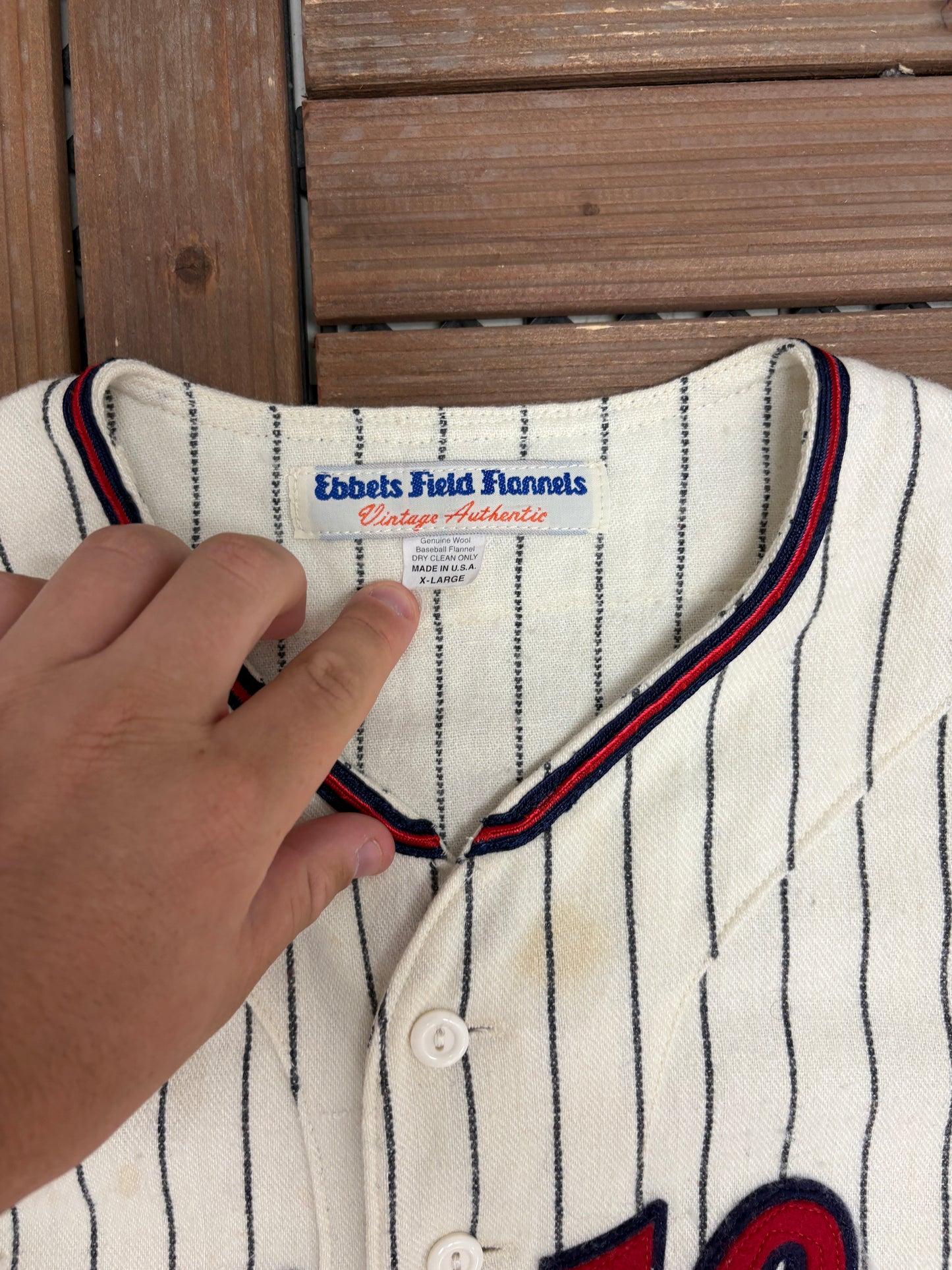 Toledo Mud Hens Stitched Pinstripe Jersey | Size X-Large | Vintage 2000s MiLB Baseball White Jersey |