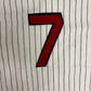 Toledo Mud Hens Stitched Pinstripe Jersey | Size X-Large | Vintage 2000s MiLB Baseball White Jersey |