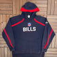 Buffalo Bills Stitched Graphic Hoodie | Size XX-Large | Vintage 2000s NFL Football Blue Sweater |