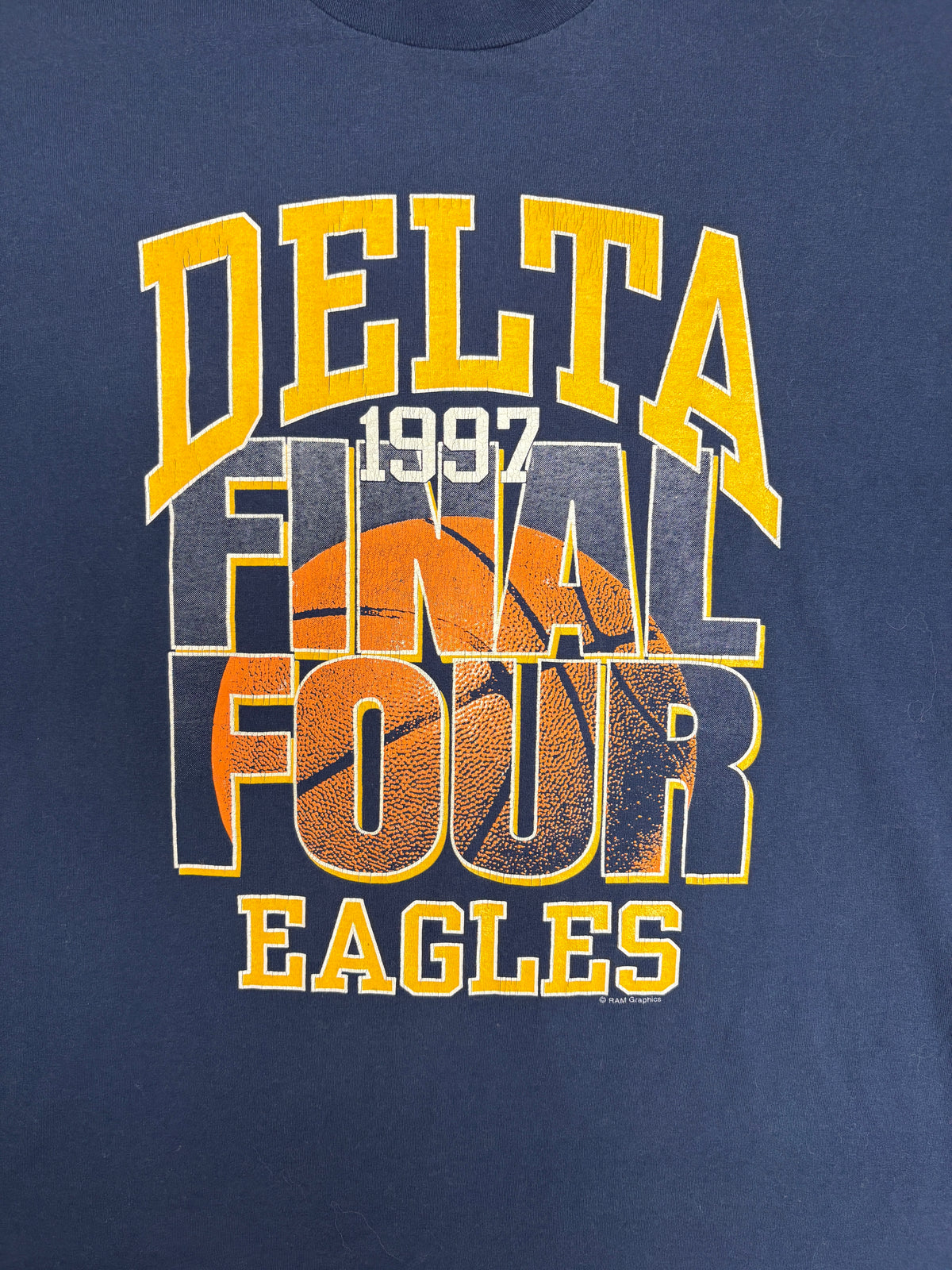 Delta Eagles 1997 Final Four Graphic Tee | Size X-Large | Vintage 1990s High School Basketball Blue T-Shirt |