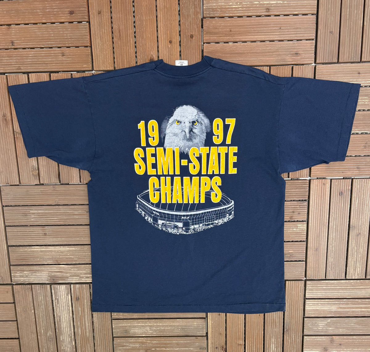 Delta Eagles 1997 Final Four Graphic Tee | Size X-Large | Vintage 1990s High School Basketball Blue T-Shirt |