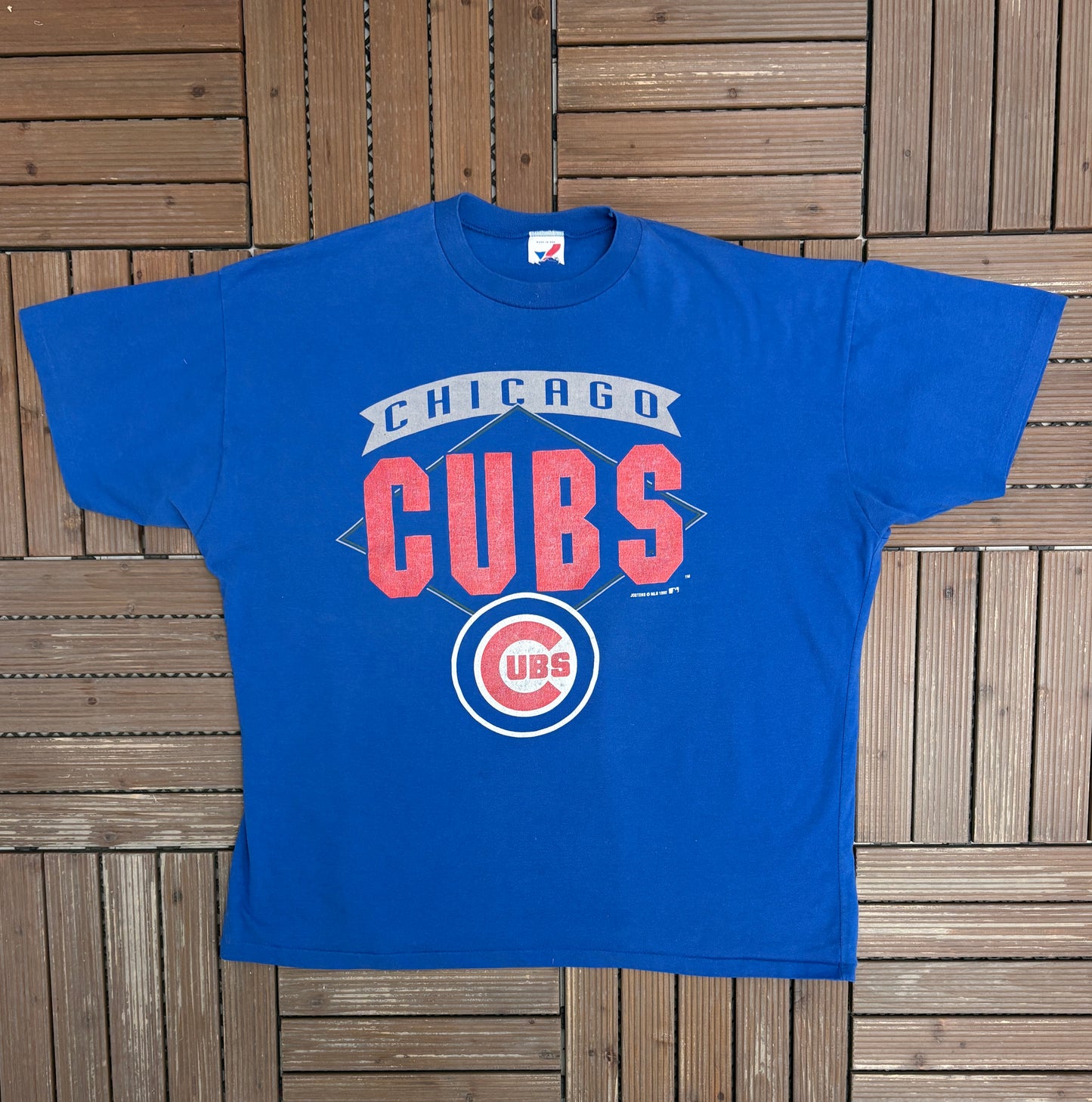 Chicago Cubs Graphic Tee | Size XX-Large | Vintage 1990s MLB Baseball Blue T-Shirt |