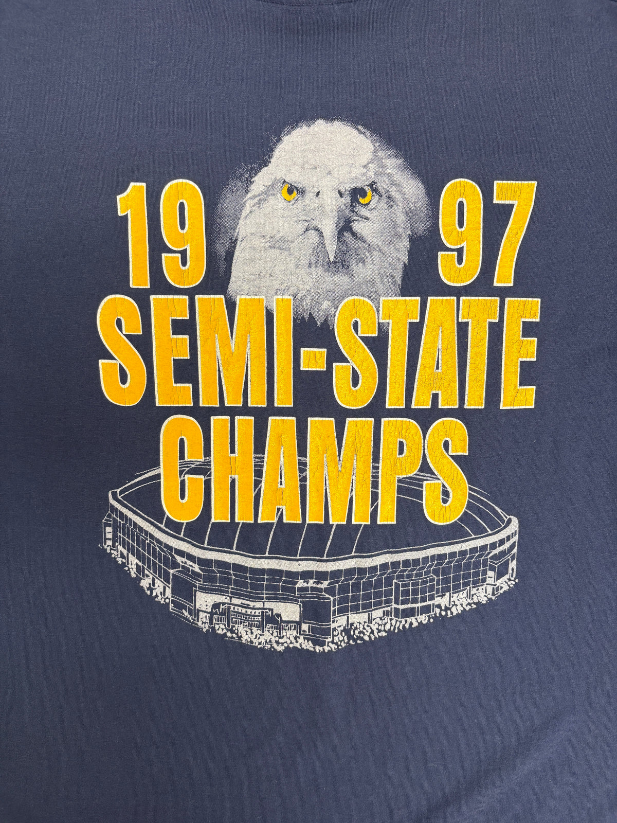 Delta Eagles 1997 Final Four Graphic Tee | Size X-Large | Vintage 1990s High School Basketball Blue T-Shirt |
