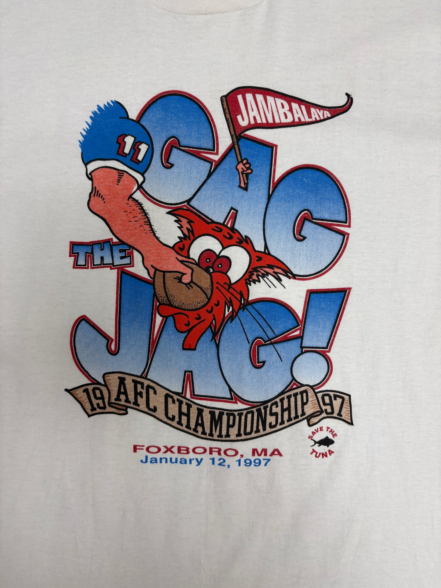 New England Patriots AFC Championship 1997 Graphic Tee | Size X-Large | Vintage 1990s NFL Football White T-Shirt |