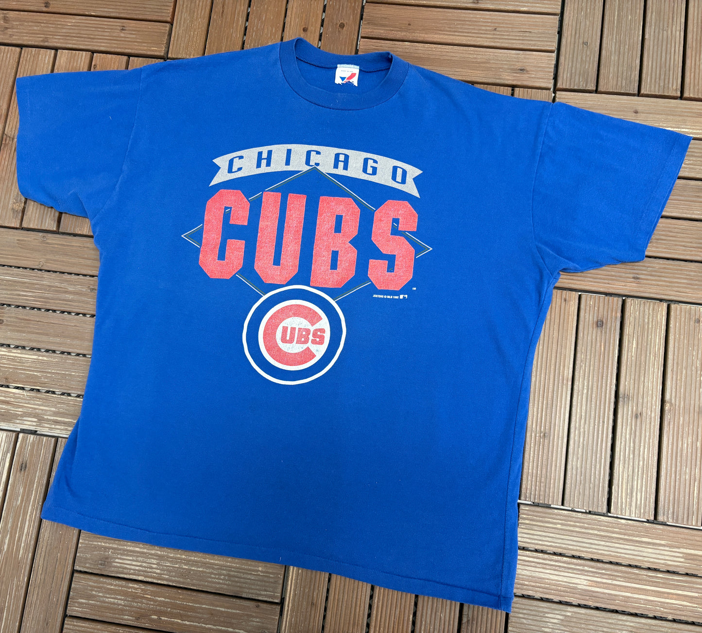 Chicago Cubs Graphic Tee | Size XX-Large | Vintage 1990s MLB Baseball Blue T-Shirt |