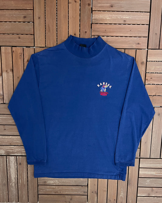 Kansas Jayhawks 1865 Graphic Tee | Size Large | Vintage 2000s College Blue Long Sleeve |