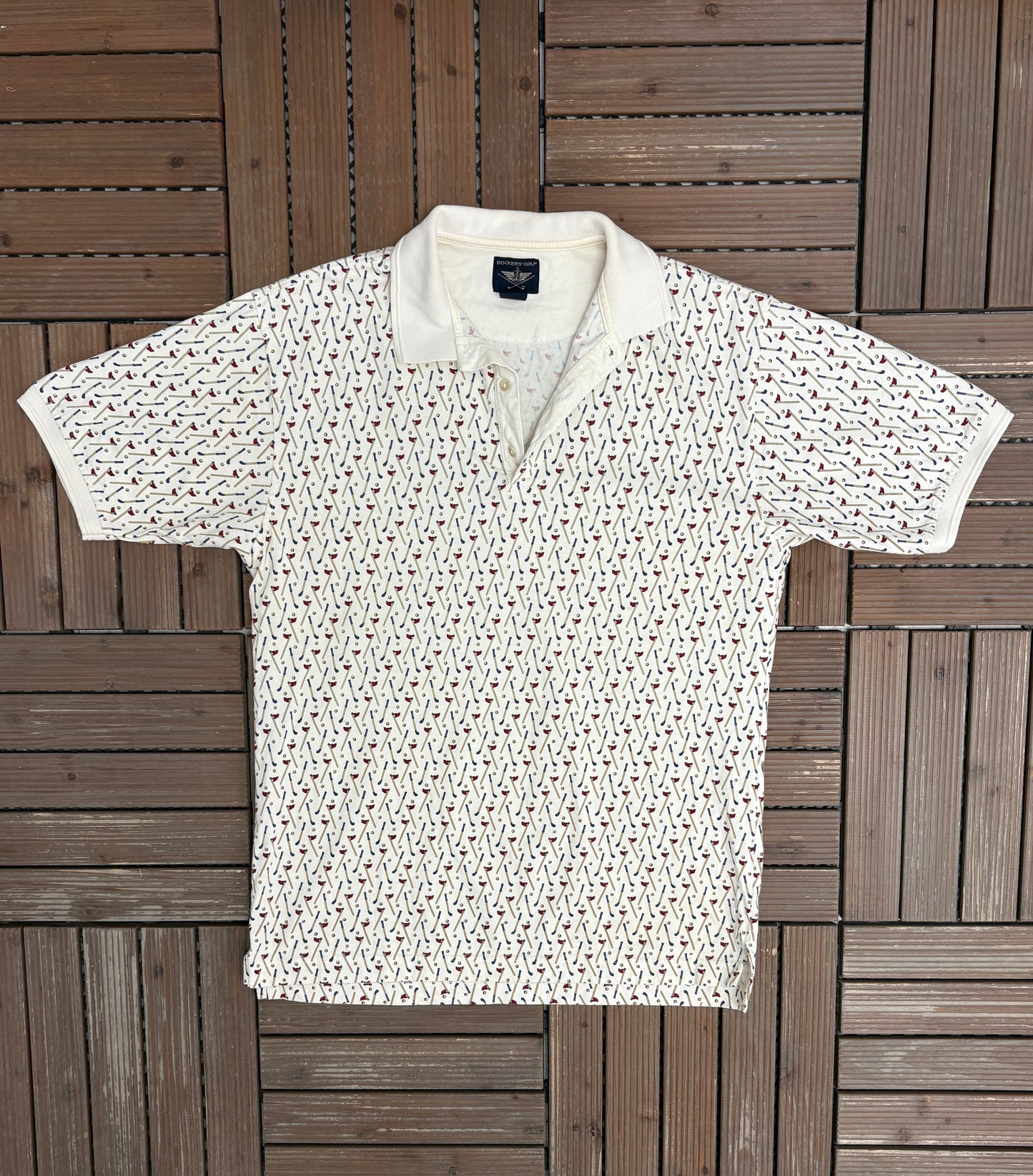 Dockers' Golf Graphic Tee | Size Medium | Vintage 2000s Promotional White T-Shirt |