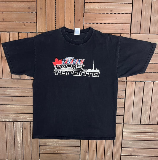 Molson Canadian Rocks For Toronto Graphic Tee | Size X-Large | Vintage 2000s Rock Band T-Shirt |