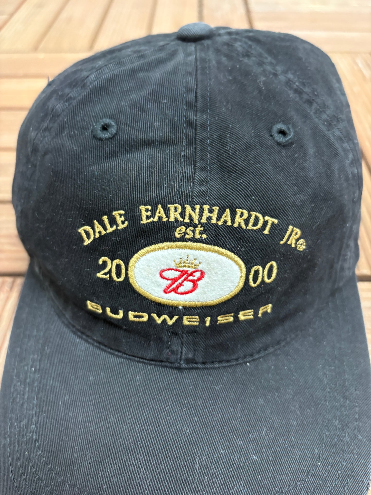 Dale Earnhardt Jr. Budweiser 2000 Graphic Hat | Metal Clasp | Vintage 2000s NASCAR Racing Black Cap | (Copy)