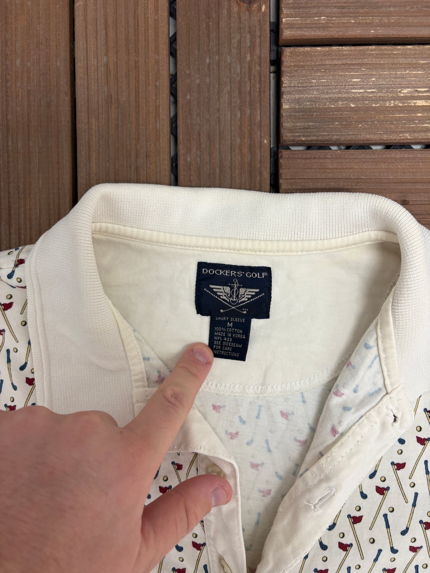 Dockers' Golf Graphic Tee | Size Medium | Vintage 2000s Promotional White T-Shirt |