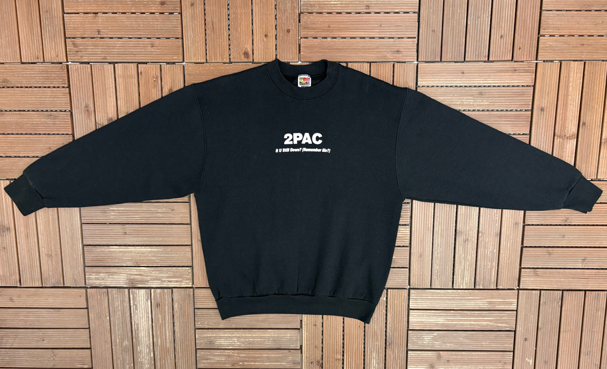 2Pac R U Still Down? Graphic Sweater | Size Large | Vintage 1990s Promotional Black Sweater |