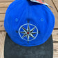 Marlboro Unlimited Compass Graphic Hat | Strap Back | Vintage 1990s Promotional Blue Cap |