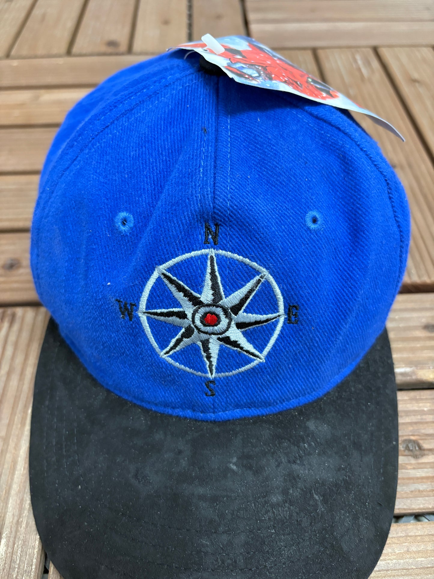Marlboro Unlimited Compass Graphic Hat | Strap Back | Vintage 1990s Promotional Blue Cap |