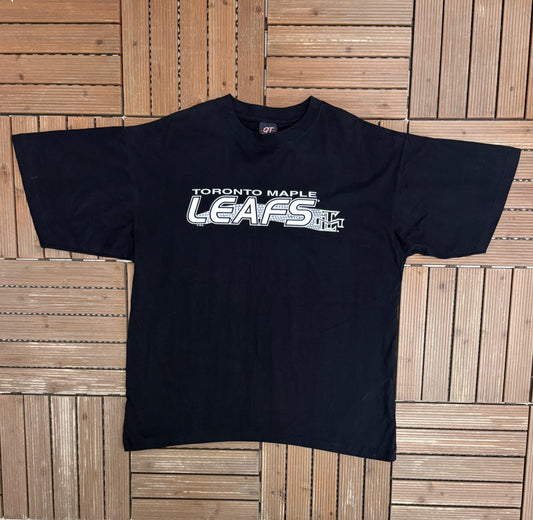 Toronto Maple Leafs Graphic Tee | Size Large | Vintage 2000s NHL Hockey Blue T-Shirt |