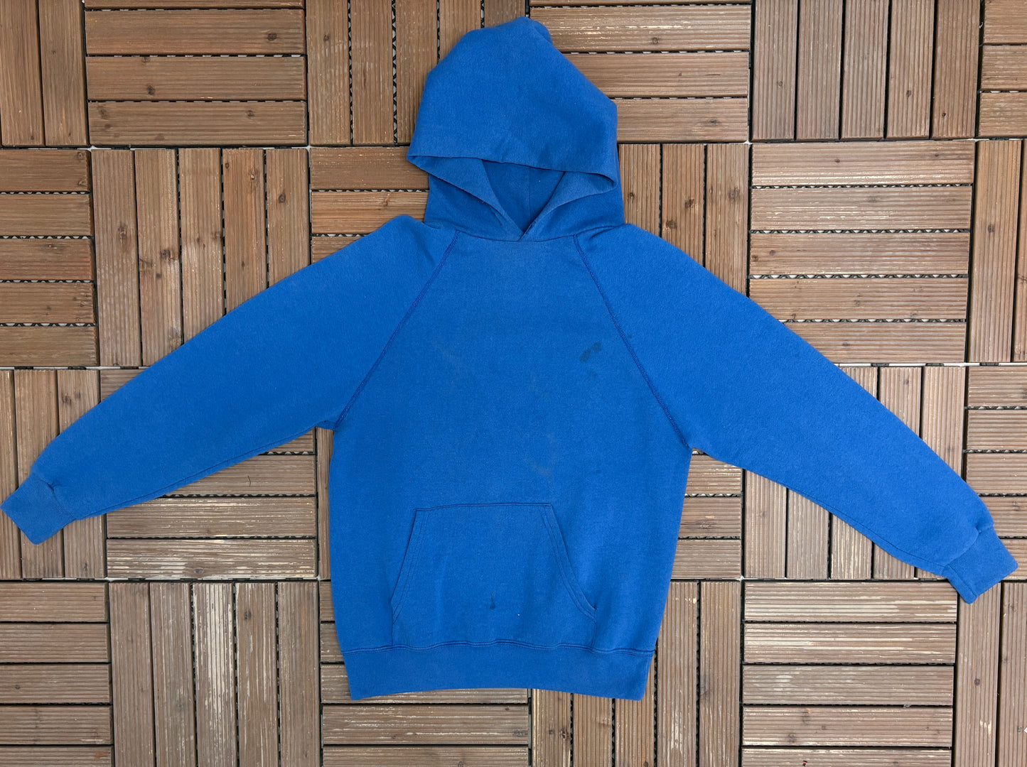 Soffe Sweats Blank Blue Hoodie | Size Large | Vintage 1980s Blank Blue Sweatshirt |