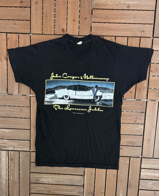 John Mellencamp The Lonesome Jubilee Graphic Tee | Size Large | Vintage 1980s Rock Music Black T-Shirt |