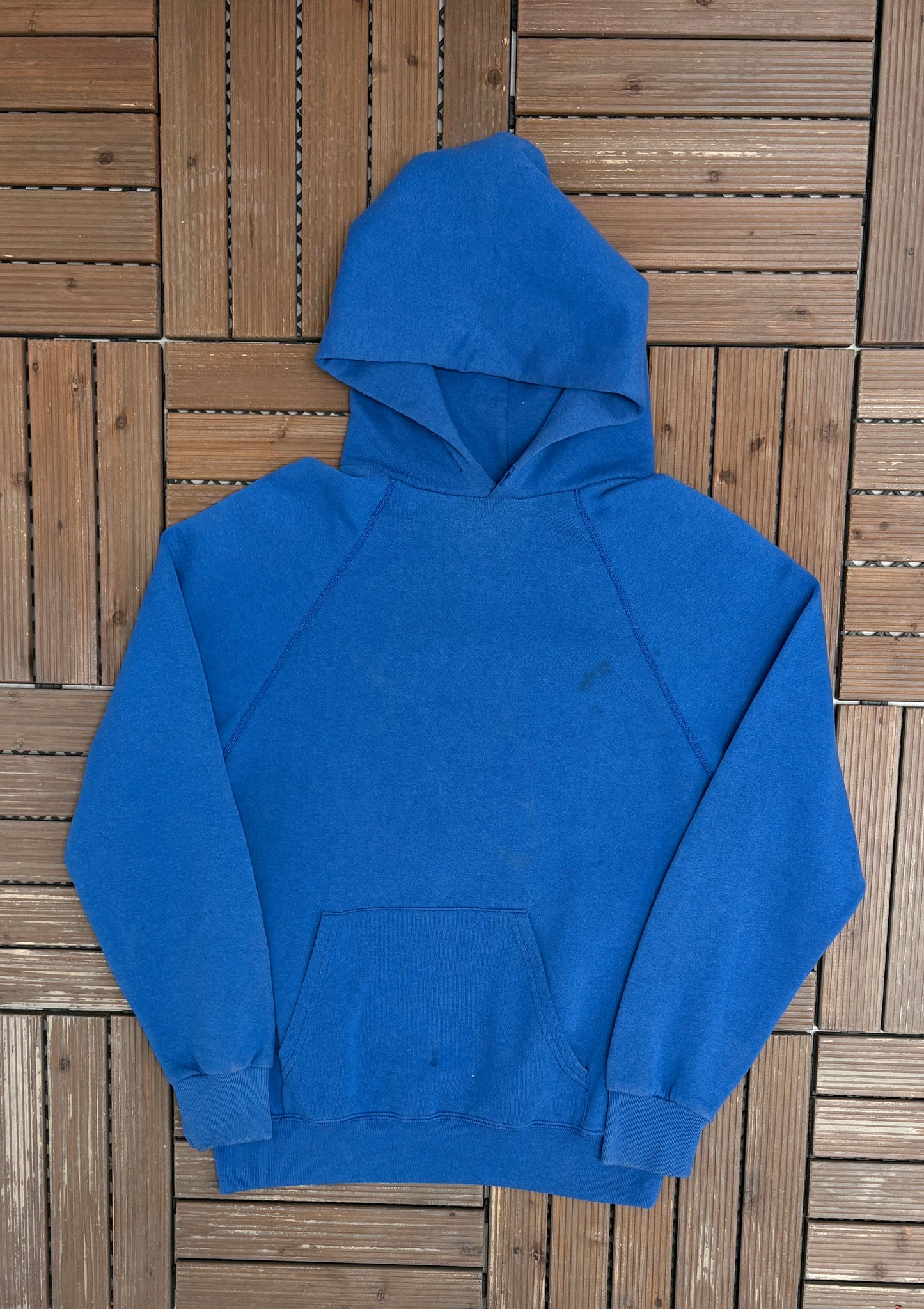 Soffe Sweats Blank Blue Hoodie | Size Large | Vintage 1980s Blank Blue Sweatshirt |